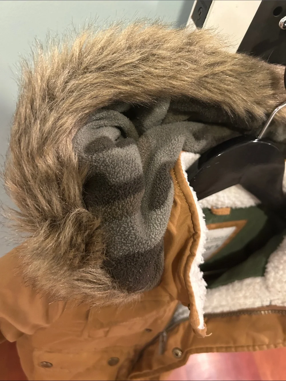 Carter's Brown Hooded Parka with Faux Fur Trim
